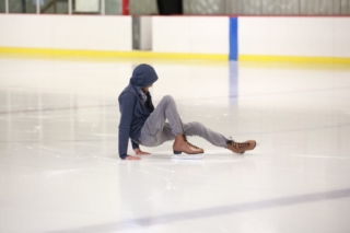 Employees enjoying ice skating day